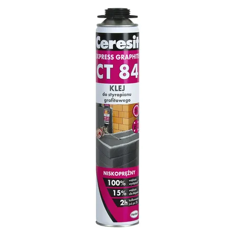 Ceresit CT 84 EXPRESS GRAPHITE, 850 ml, klej poliuretanowy do styropianu grafitowego