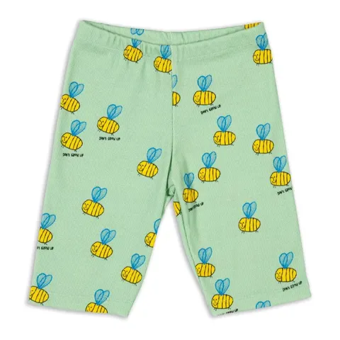 Kolarki prążek RIBBED SHORT LEGGINGS GREEN BEE