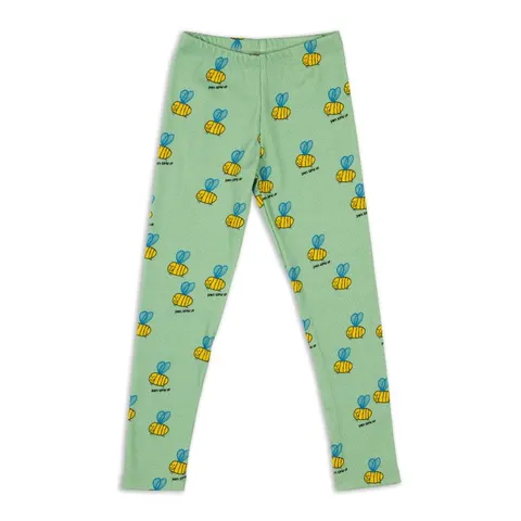 Legginsy prążek RIBBED LEGGINGS GREEN BEE
