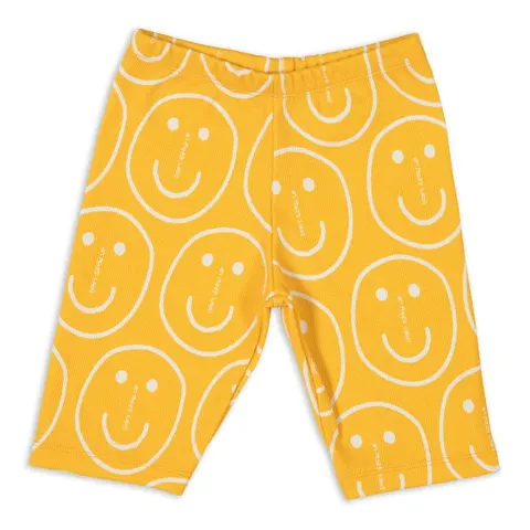Kolarki prążek RIBBED SHORT LEGGINGS ORANGE SMILEY