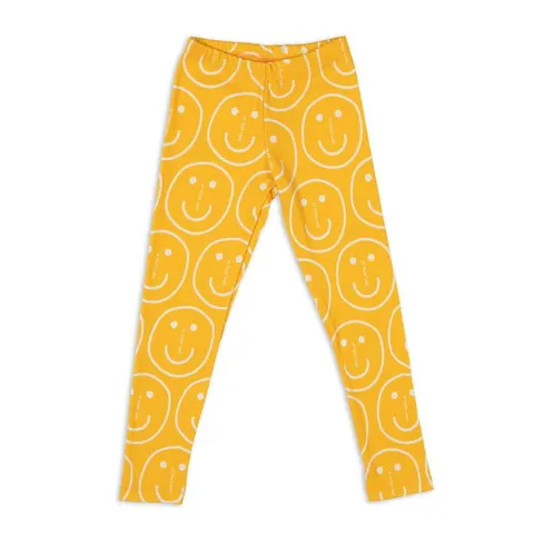 Legginsy prążek RIBBED LEGGINGS ORANGE SMILEY