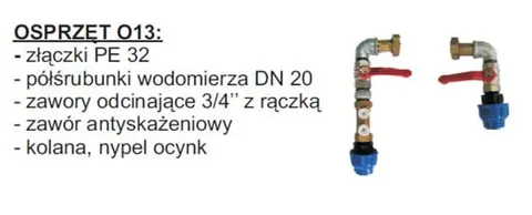 Osprzet do studni wodomierzowej 400 pod wodomierz DN 20