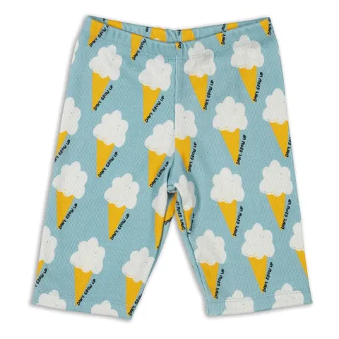 Kolarki prążek RIBBED SHORT LEGGINGS BLUE ICE CREAM
