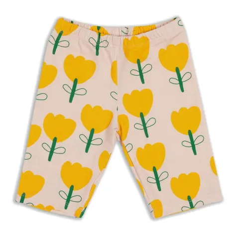 Kolarki SHORT LEGGINGS YELLOW FLOWER