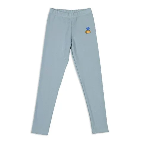 Legginsy prążek RIBBED LEGGINGS LIGHT BLUE BEE