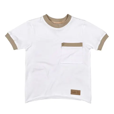T-Shirt POCKET white/beige (mama&dziecko)