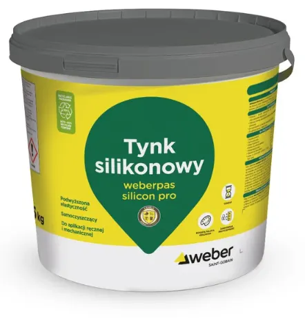 Tynk elewacyjny silikonowy Weberpas silicon pro, Baranek 1,5 mm, 25 kg