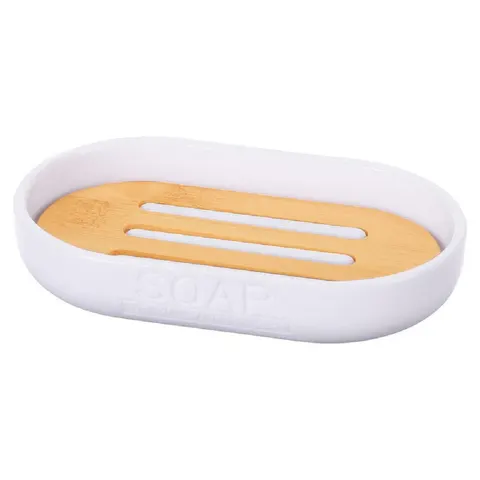 Mydelniczka bambusowa biała 123x93x25mm Deco4Home