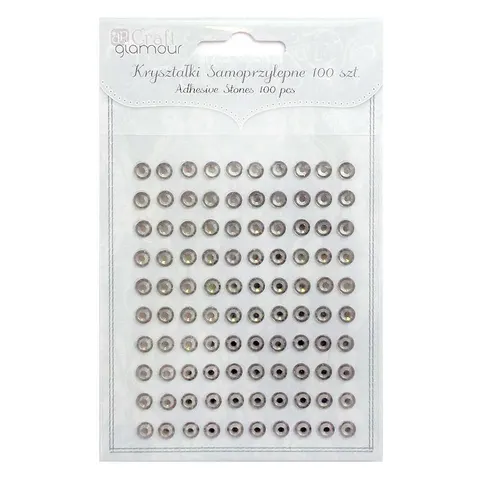Kryształki samoprzylepne 6mm Antracyt 100 sztuk dpCraft