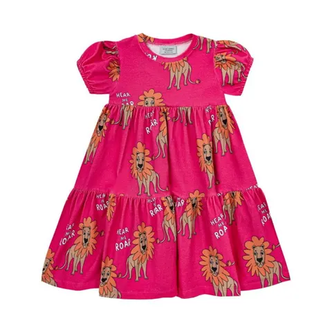 Sukienka bufiasta LEW RÓŻOWY - LION PINK / PUFF DRESS