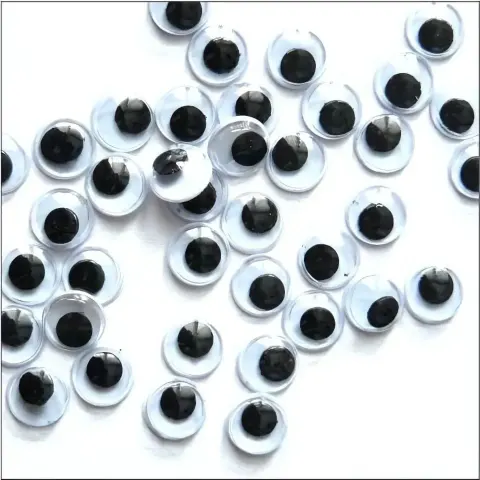 Oczy z ruchomą źrenicą samoprzylepne 5mm 100szt.