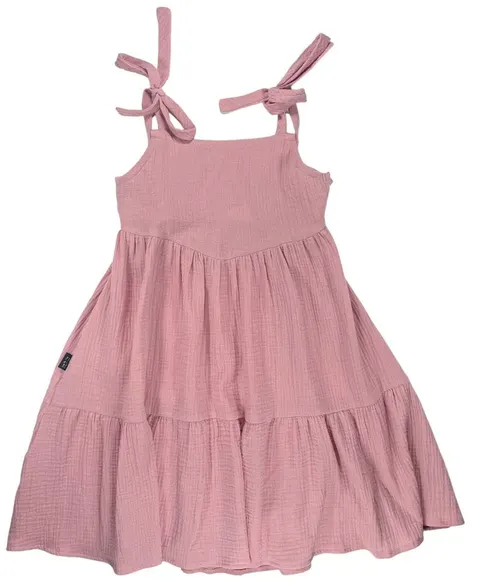 Sukienka 006-24 SUMMER MUSLIN DRESS / LIGHT PINK - GOTS