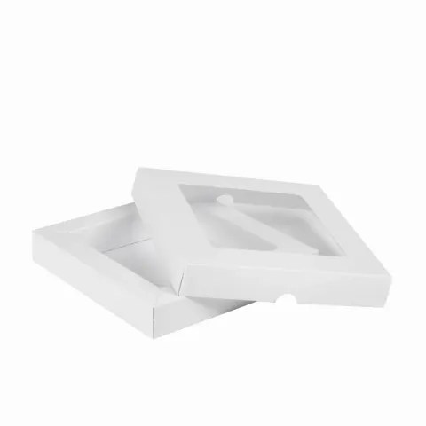 Pudełko Białe Shadow box z okienkiem Rzeczy z Papieru