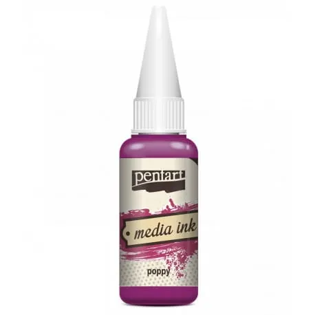 Tusz alkoholowy Media Ink Pentart Poppy czerwony makowy 20 ml