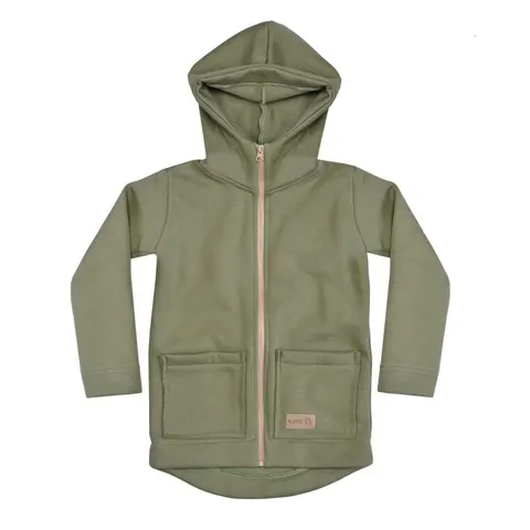 Bluza na zamek z kapturem ZIP hoodie coat OLIVE (mama&dziecko)