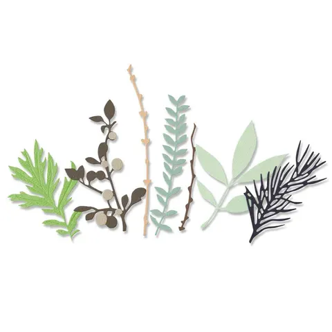 Zestaw wykrojników Sizzix Thinlits Hidden Leaves 9 sztuk