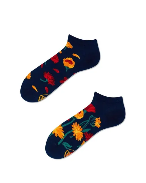 Skarpetki stopki FLOWER POWER NAVY LOW | Many Mornings