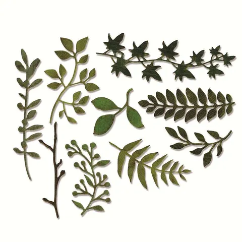 Zestaw wykrojników Thinlits Garden Greens by Tim Holtz 9 sztuk Sizzix