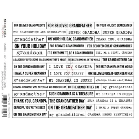 Napisy tekturki Die-Cuts Angielskie 15 - Babcia/Dziadek
