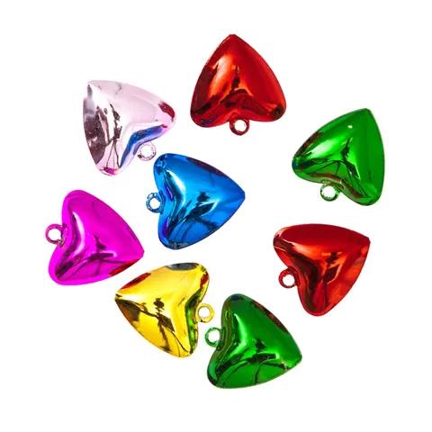 Dzwoneczki metalowe Mix Serca 2 cm 8 sztuk dpCraft