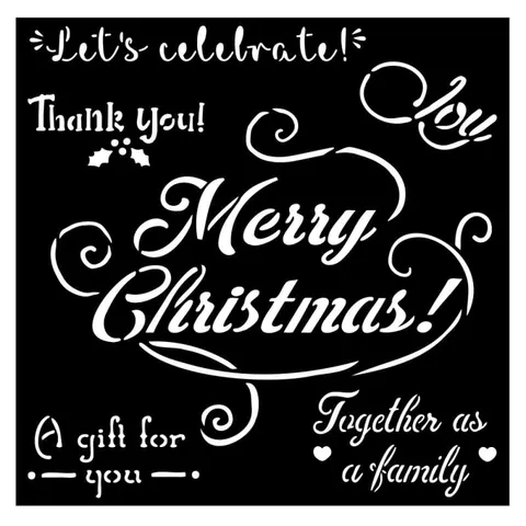 Merry Christmas Szablon 18x18cm