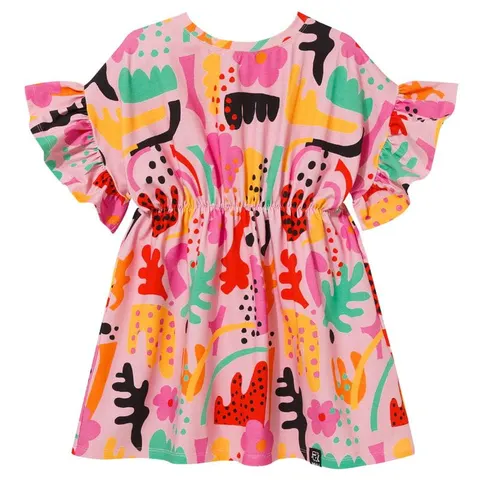 Sukienka ROMANTIC DRESS pink abstract