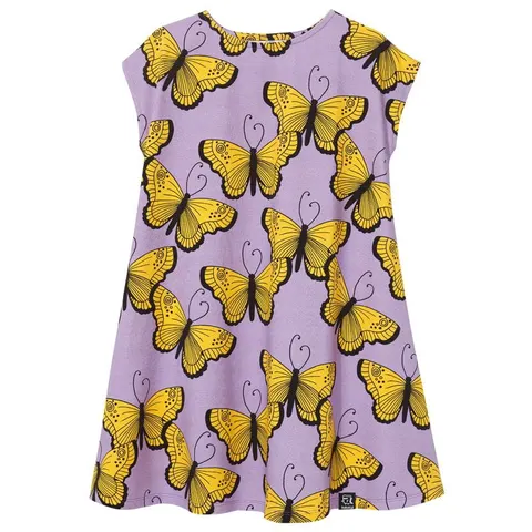 Sukienka CASUAL DRESS purple butterflies