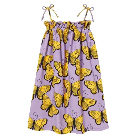 Sukienka STRIPE DRESS purple butterflies