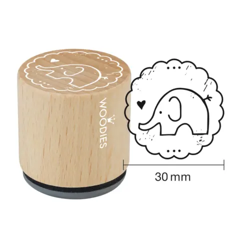 Słoń Stempel drewniany Woodies 3 cm