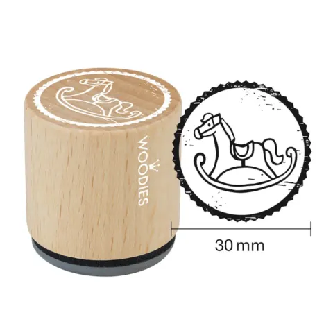 Konik na Biegunach Stempel drewniany Woodies 3 cm