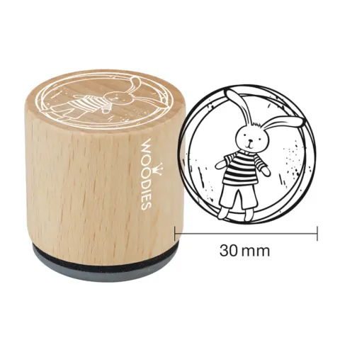 Królik Stempel drewniany Woodies 3 cm