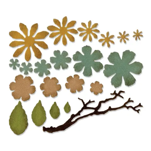 Wykrojnik Kwiaty Small Tattered Florals Thinlits Sizzix Tim Holtz