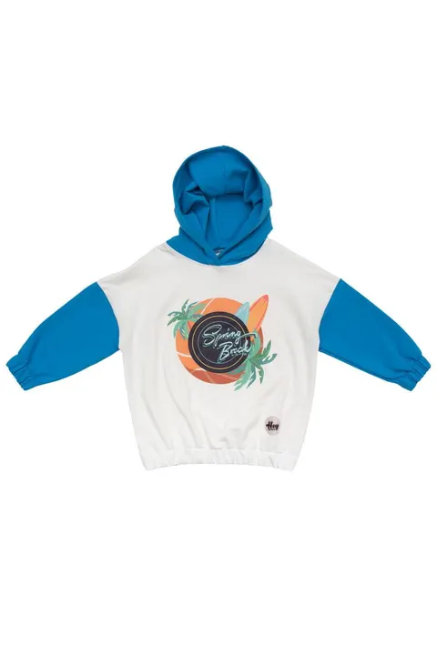 Bluza z kapturem Loose Hoodie TURKUS BLUE