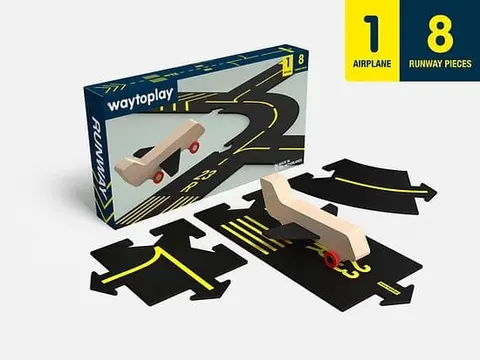 WayToPlay 3 lata+ Gumowe tory 8 el. + Samolot RUNWAY