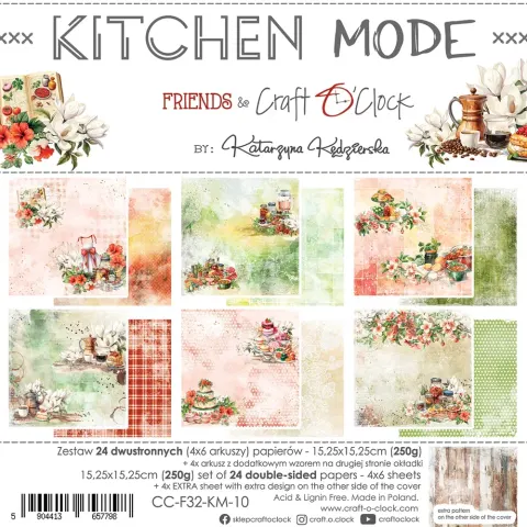 Kitchen Mode Zestaw Papierów 15x15 cm | Craft O'Clock