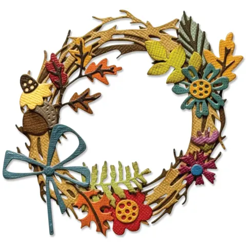 Wykrojniki Thinlits Vault Foliage Wreath by Tim Holtz Wieniec z Liści 14 sztuk Sizzix