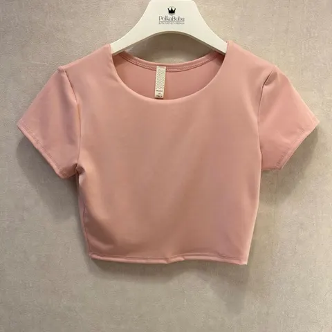 Crop Top ITALY różowy pastelowy