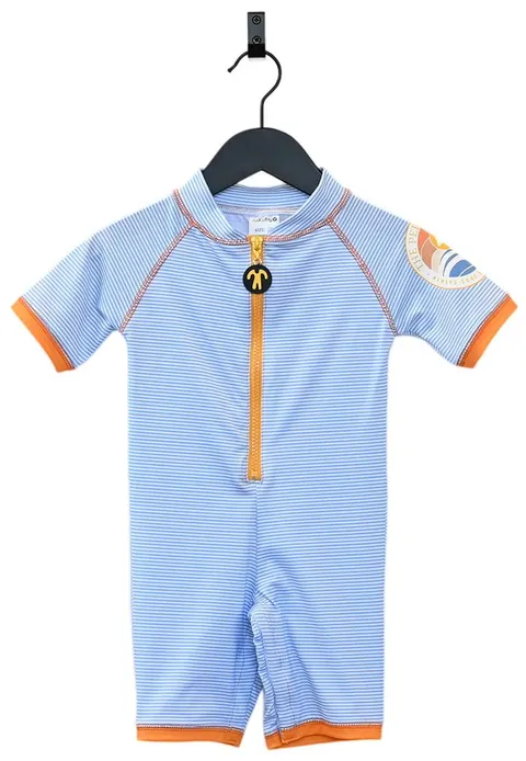 Jednoczęściowy strój UV UPF50+ krótki CUTE lycrasuit TRUE BLUE | Ducksday