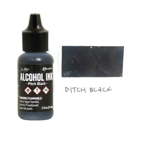 Tusz alkoholowy Tim Holtz Alcohol Ink Pitch Black 14 ml TIM22138