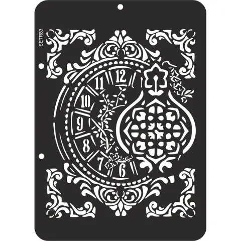 Szablon plastikowy ScrapEgo zegar ornament 15 x 21 cm SETR83