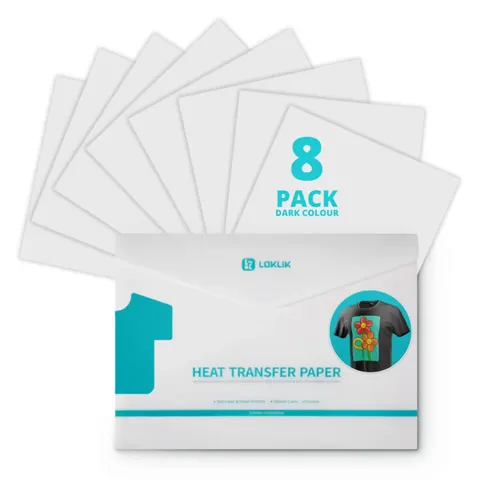 Papier termotransferowy LOKLiK do ciemnych tkanin 8 sztuk