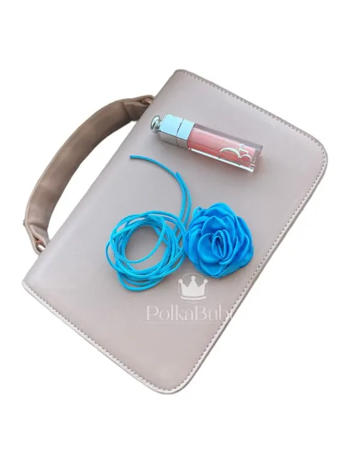 Naszyjnik RÓŻA choker NIEBIESKI