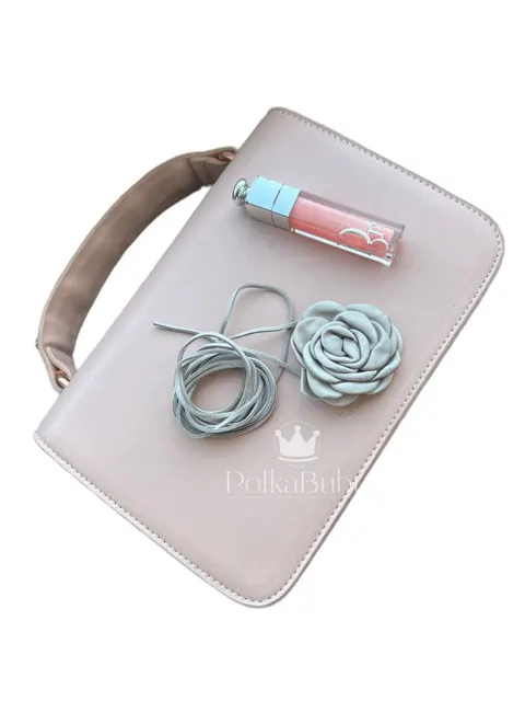 Naszyjnik RÓŻA choker SZARY