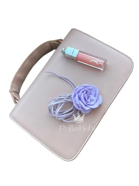 Naszyjnik RÓŻA choker FIOLETOWY
