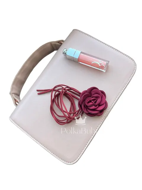 Naszyjnik RÓŻA choker BORDO