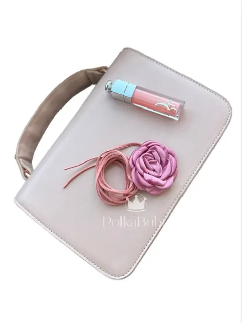 Naszyjnik RÓŻA choker BRUDNY RÓŻ