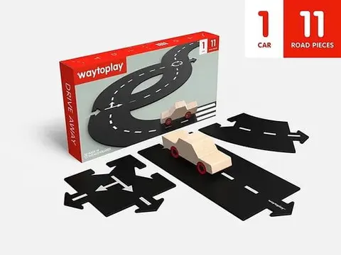 WayToPlay 3 lata+ Gumowe tory 11 el. + 1 Auto Drive Away Car Edition 148 cm