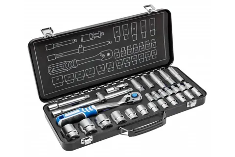 HOGERT HT1R480 Zestaw nasadek i grzechotka 1/2" 29 szt.