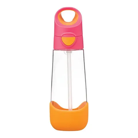 Butelka tritanowa - bidon ZE SŁOMKĄ 600 ml STRAWBERRY SHAKE | b.box
