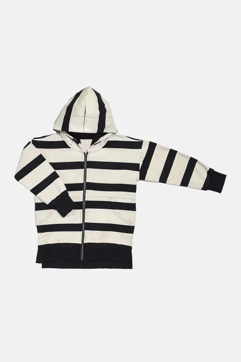 Bluza 310 ZIP STRIPED HOODIE black/beige